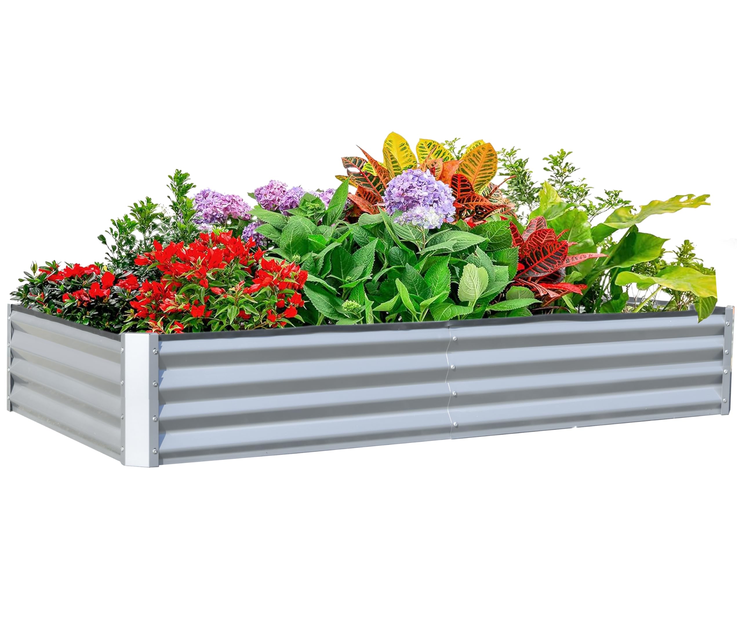 Raised Bed Planter Box - Fioriera Rialzata Zincata 6x3x1ft, Contenitore da
