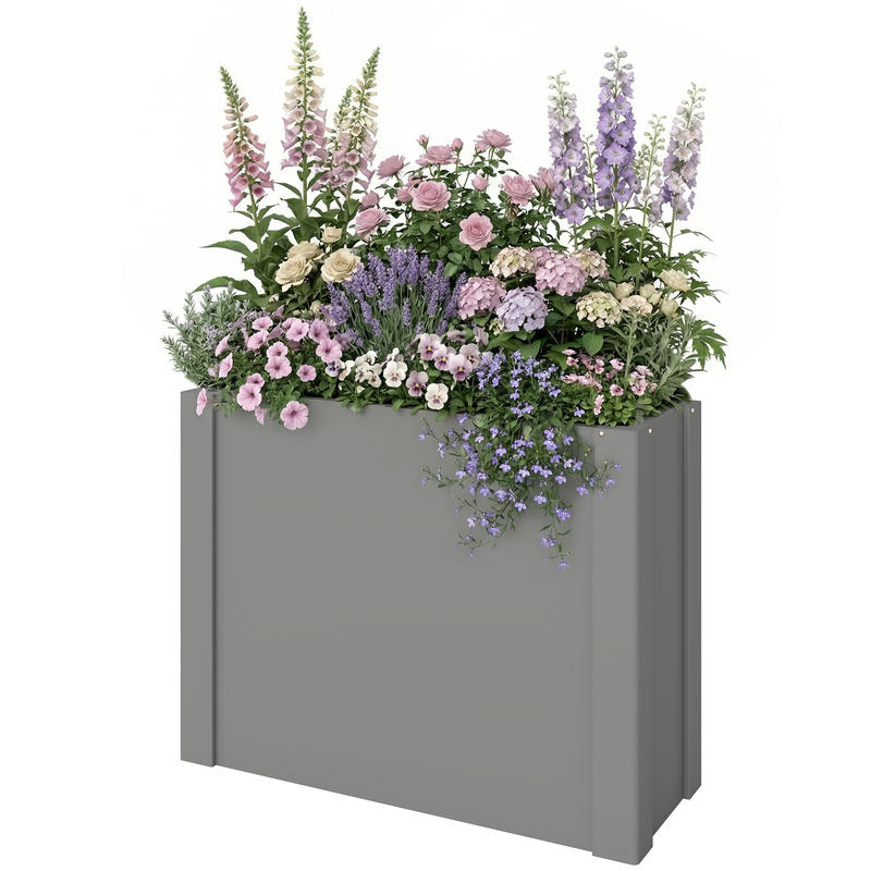 Raised Bed Planter Box - Outsunny Fioriera Rialzata Zincata da Esterno