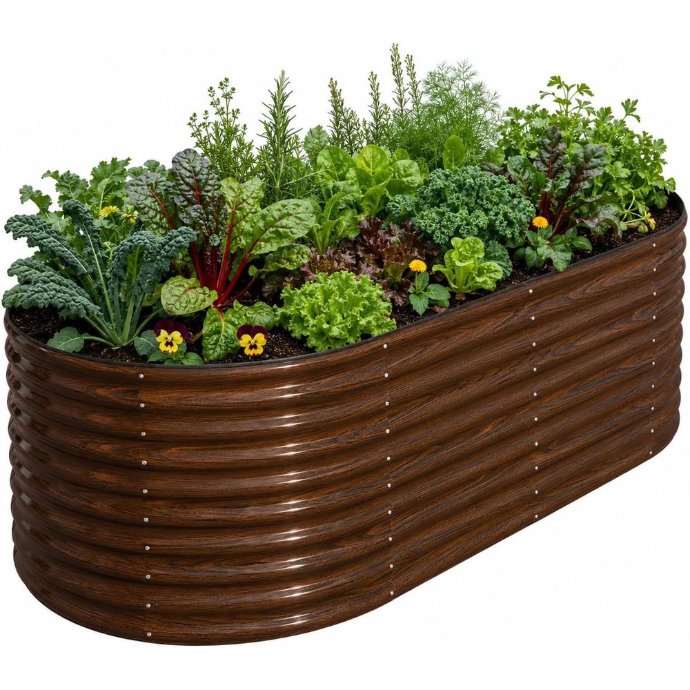 Raised Bed Planter Box - Fioriera rialzata ovale da 36 pollici